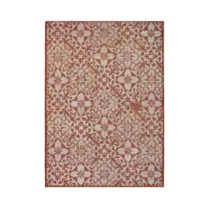 Indoor Outdoor Tile Rug - Terracotta - 100x150cm