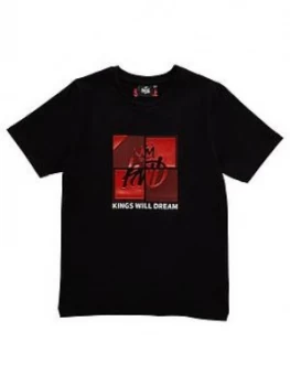 Kings Will Dream Boys Fourside Short Sleeve T-Shirt - Black, Size 12-13 Years