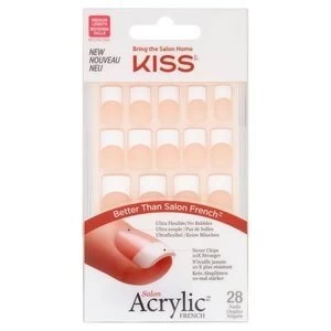 Kiss Salon Acrylic Fake Nails Kit - Simple Life Nude