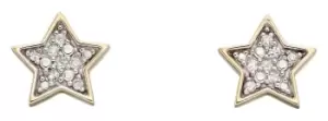 Elements Gold GE2310 9k Yellow Gold Diamond Star Stud Jewellery