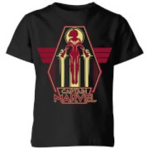 Captain Marvel Flying Warrior Kids T-Shirt - Black - 7-8 Years