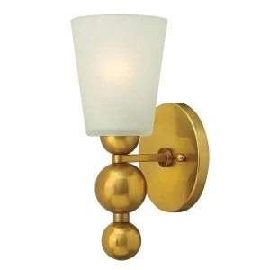 1 Light Wall Light Vintage Brass Glass Shade, E27