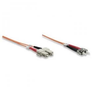Intellinet Fibre Optic Patch Cable Duplex Multimode ST/SC 62.5/125 m OM1 3m LSZH Orange Fiber Lifetime Warranty