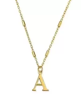 ChloBo Gold Iconic Initial Necklace - A Gold Plated 925 Sterling Silver, E, Size One Size, Women