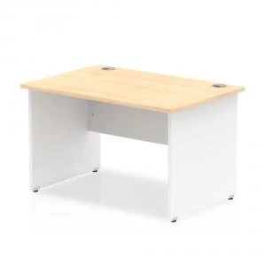 Trexus Desk Rectangle Panel End 1200x800mm Maple Top White Panels Ref