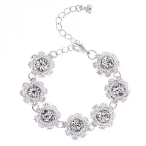 Ted Baker Ladies Silver Plated Seah Crystal Daisy Lace Bracelet