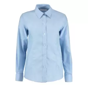 Kustom Kit Ladies Workwear Oxford Long Sleeve Shirt (14) (Light Blue)