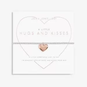 Hugs And Kisses Silver Rose Gold 17.5cm Stretch Bracelet 6083