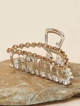 Accessorize Diamante Claw Clip, Silver, Women