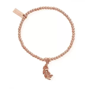 ChloBo Rose Gold Plated Cute Charm Feather Heart Bracelet RBCC597