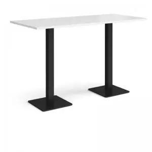 Brescia rectangular poseur table with flat square Black bases 1800mm x
