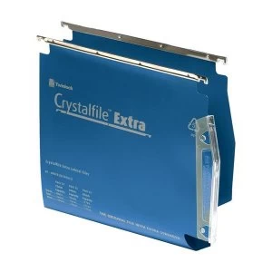 Rexel Crystalfile Extra 275 30mm Polypropylene Square Base Lateral File Blue Pack of 25