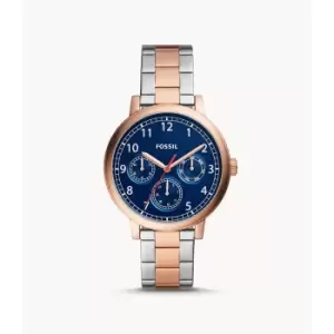 Fossil Mens Airlift Multifunction Two-Tone Stainless Steel Watch - Rose Gold / Silver