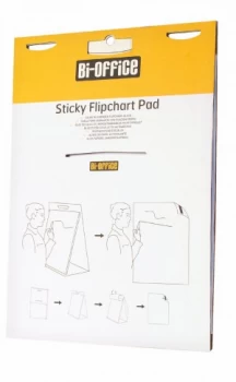 Bi-Office Table Top Self-Stick Flipchart Pad 585x500mm 20 Sheets White