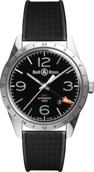 Bell & Ross Watch Vintage BR 123 GMT Officer Rubber