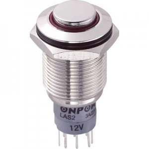 TRU COMPONENTS LAS2GQH 22ER12VNP Tamper proof pushbutton 250 V AC 3 A 2 x OnOn momentary