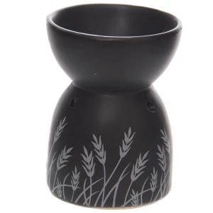 Ceramic Black and White Grass Design Oil Burner