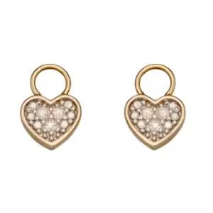 Heart Charm 9ct Gold Hoop Earrings