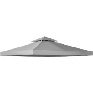 3(m) 2 Tier Garden Gazebo Top Cover Replacement Canopy Roof Light Grey - Outsunny