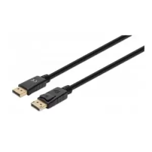 Manhattan DisplayPort 1.4 Cable 8K@60hz 3m PVC Cable Male to Male Equivalent to Startech DP14MM3M With Latches Fully Shielded Black Lifetime Warranty