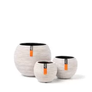 Capi Europe Vase Ball Rib Planter Pots 4 Pack 11X9Cm 12Cmx10Cm & 18X15Cm Cream