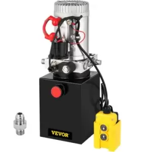 VEVOR Hydraulic Pump 12V Single Acting with 4L Metal Reservoir Hydraulic Power Unit with Control Remote to Lift Dump Trailer Tipper Gates Tow Trucks C