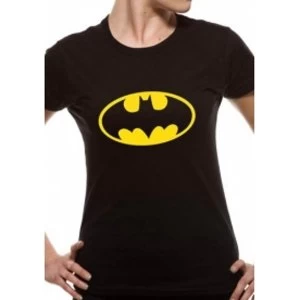 Batman Logo DC Essentials Range Womens T-Shirt Small - Black