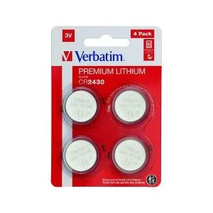 Verbatim CR2430 3V Premium Lithium Battery Pack of 4 49534 VM49534
