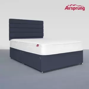 Airsprung King Size 4 Drawer Divan Bed with Comfort Mattress - Midnight Blue
