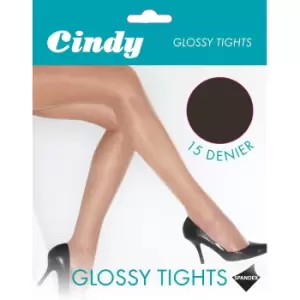 Cindy Womens/Ladies 15 Denier Glossy Tights (1 Pair) (Medium (5ft-5ft8a)) (Barely Black)