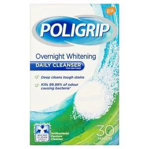 Poligrip Whitening Daily Cleansers 30pk