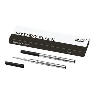 Mont Blanc - 2 Ballpoint Pen Refill Fine Mystery Black - Ballpoint Pen Refill - Black