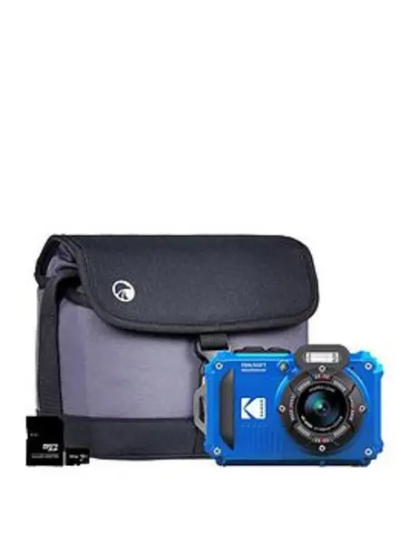 Kodak Pixpro Wpz2 4X Zoom Tough Camera Inc Shoulder Bag With Compartment & 32GB Microsd Card - Blue Blue VH4J6 Unisex