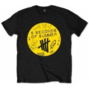 5 Seconds of Summer Scribble Logo Mens Black T-Shirt Small