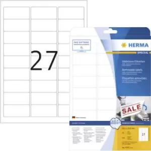 Herma 4347 Labels 63.5 x 29.6mm Paper White 675 pc(s) Removable All-purpose labels Inkjet, Laser, Copier 25 Sheet A4