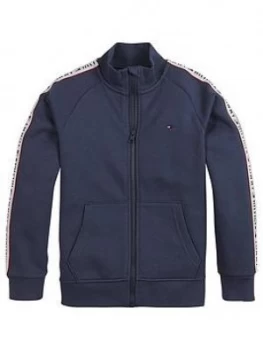Tommy Hilfiger Boys Tape Funnel Neck Zip Through - Navy, Size 6 Years