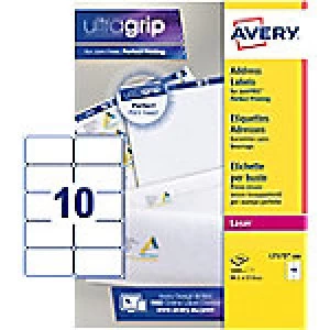 AVERY Address Labels L7173-100 UltraGrip White Self Adhesive A4 99.1 x 57mm 100 Sheets of 10 Labels