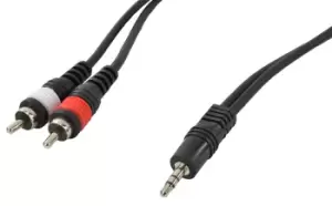 3.5mm Stereo Jack To 2 X Phono RCA Lead 0.2m