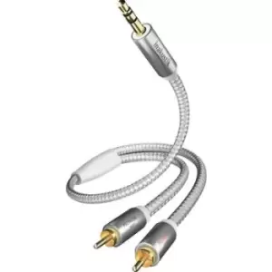 Inakustik 00410003 RCA / Jack Audio/phono Cable [2x RCA plug (phono) - 1x Jack plug 3.5 mm] 3m White, Silver gold plated connectors