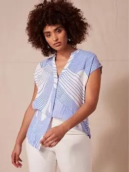Mint Velvet Blue Juniper Resort Shirt, Blue, Size L, Women