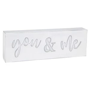 Homestyle Standing Metal Plaque You & Me