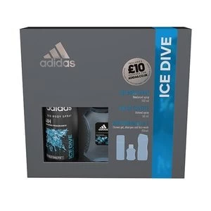 Adidas Ice Dive Trio Body Spray, Shower Gel & Eau de Toilette