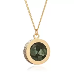 Rachel Jackson London Gold Plated Emerald May Birthstone Amulet Necklace