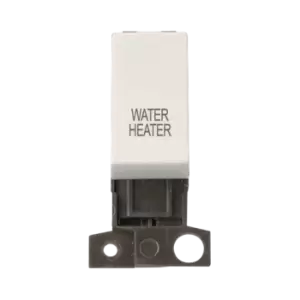Click Scolmore MiniGrid 13A Double-Pole Ingot Water Heater Switch Polar White - MD018PW-WH
