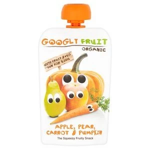 Googly Fruit Apple Pear Carrot and Pumpkin Squeezy