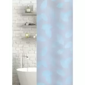 Showerdrape - Leaf Peva Shower Curtain /Frosted - Frosted duck egg