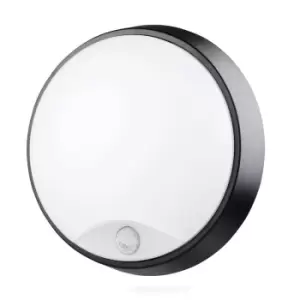 Luceco Eco 10W Cool White LED Round Flush Light with PIR Sensor - Black/White