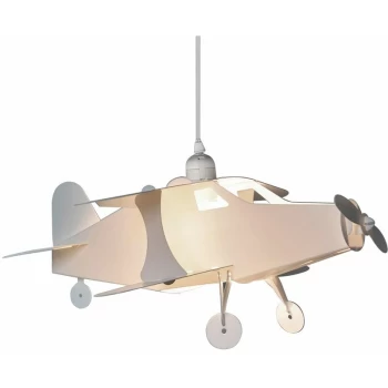 Childrens Bedroom White Aeroplane Ceiling Lamp Pendant Light Shade - No Bulb
