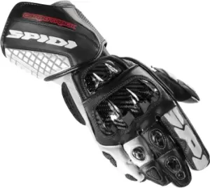 Spidi Carbo Track Evo Motorcycle Gloves, black-white, Size 2XL, black-white, Size 2XL