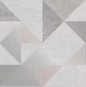 Fine Decor Melrose Grey Geometric Metallic Effect Smooth Wallpaper